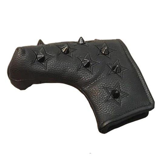 Durable Black PU Nail Golf Headcover